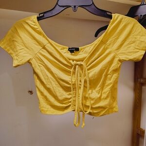 Ambiance Yellow Ruched Blouse